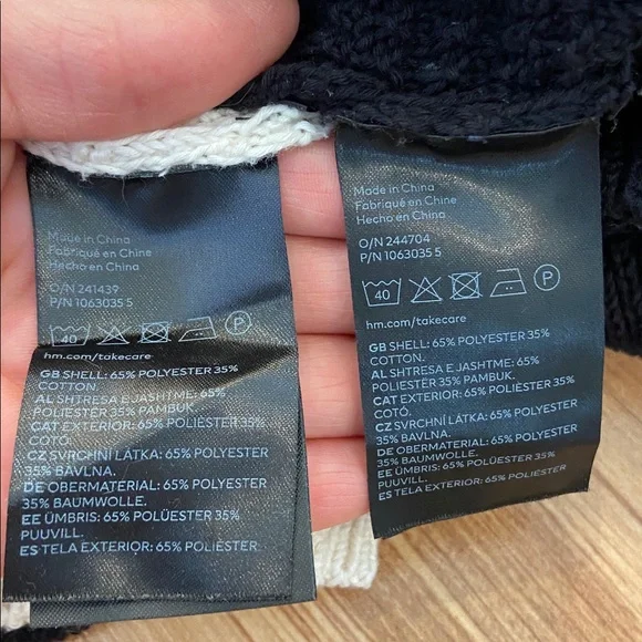 TWO H&M cropped crochet ruffled sweaters - cotton blend! L and XL - Picture 7 of 8